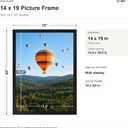 JCJMY 14x19 Picture Frame Black for Poster Photo Picture, Horizontal and Vertical Formats for Wall Hanging, 14 x 19 Wall Gallery Poster Photo Frame with Shatter Resistant Plexiglass,Black