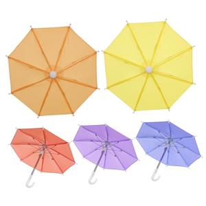 NUOBESTY 5pcs Mini Umbrella Garden Decoration Hanging Ornament Decorative Props Kids Children Toy Solid Color Random Color