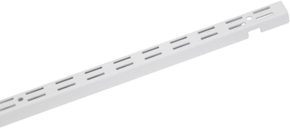 ClosetMaid ShelfTrack White Standard Upright, Closet System Hardware, 60 in., Double Slot, Durable Steel for Closets, Pantries, Utility, Laundry