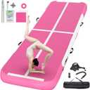 FBSPORT Inflatable Air Gymnastics Mat Training Mats 4/8 inches Thickness Gymnastics Tracks for Home Use/Training/Cheerleading/Yoga/Water with Pump (6.6ft*3.3ft*4in(2*1*0.1m))