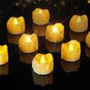 Homemory 12Pcs Timer Tea Lights, Flameless Flickering Auto Tea Lights Battery Operated, Auto-On 6 Hours and Off 18 Hours Everyday, Batteries Included, Long-Lasting, Ivory Base, No Remote