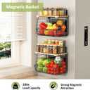 Magnetic Shelf for Fridge with Lid: 2 Pack Fruit Potato and Onion Storage Bin - Magnetic Spice Rack for Refrigerator & Kitchen Counter - Pantry Organizers and Storage