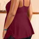 Aqua Eve Women Plus Size Tankini Swimsuit Two Piece Flowy Swimdress Bathing Suits with Shorts (Red, XL)