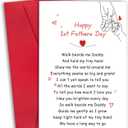 Funny First Fathers Day Card Gifts for Dad, Naughty & Cute 1st Fathers Day Card from Wife & Daughter