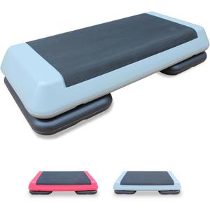 Aerobic Step Platform Height Adjustable Workout Step for Fitness Strength Training with Risers Exercise Platform for Home Gym (Gray-2 Risers)