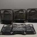 6 Pieces Large Clear Travel Packing Cube Clear Vinyl Zippered Storage Bags See Through Moving Bag PVC Multipurpose Pouch with Handle for Suitcase Shirts Dress Storage (Black, 11.8 x 10.2 x 3.9 Inch), Black 
