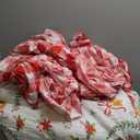 Joyreap 3pcs Christmas Duvet Cover Set Queen, Xmas Wreaths and Santa Claus Design Comforter Cover Set, Includes 1 Duvet Cover and 2 Pillow Shams (Queen- 90"x90")