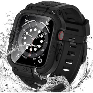 Goton 3 in 1 Waterproof Case with Band for Apple Watch with Built-in Tempered Glass Screen Protector 40mm, 360 Shockproof Bumper Face Cover with Band for Apple Watch SE 3/SE 2/SE, Series 6/5/4, 40mm