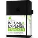 Clever Fox Income & Expense Tracker – Accounting & Bookkeeping Ledger Book for Small Business – 1-Year Record Notebook, A5 (Black)