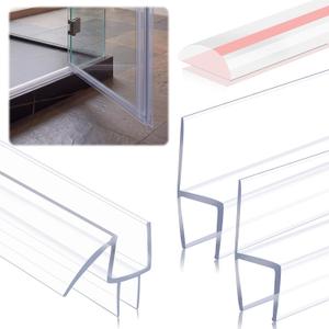 Pangda 4 Pack 1/2" x 39" Shower Door Seal Frameless Glass Shower Door Bottom Side Seal Strip Sweep Clear for Bathroom, Stop Water Leaks, Create a Water Barrier(H, M, D Type)