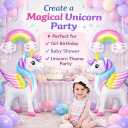 TOVIDO 19-Pc Unicorn Balloon Kit - Unicorn Balloons and 3D Rainbow and Latex Balloons for Birthday Party Decorations