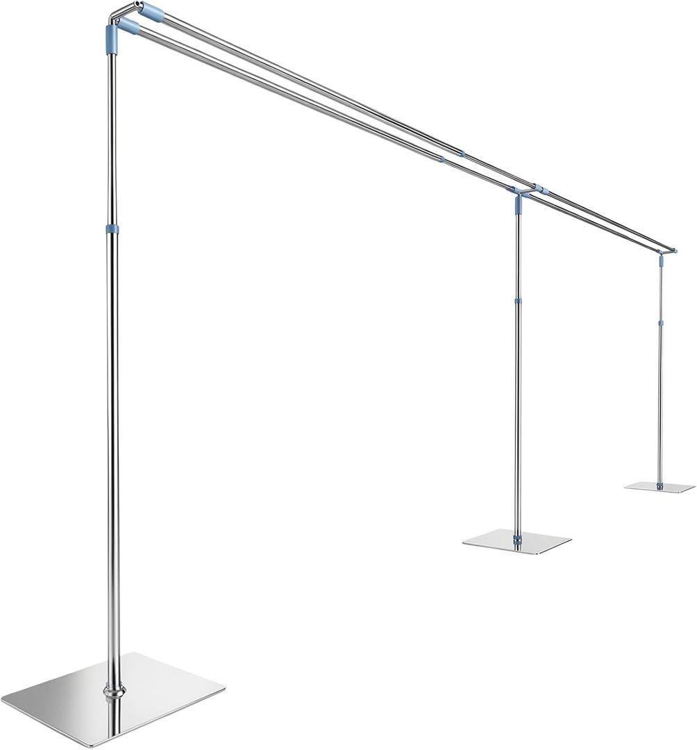 Breezehug 10ft x 20ft Double Crossbar Backdrop Stand, Adjustable Heavy Duty
