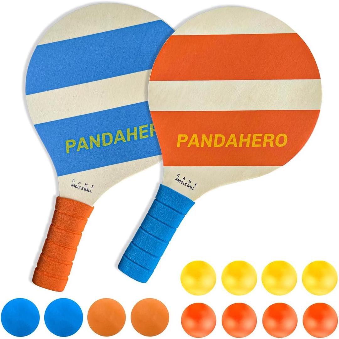 Pandahero Beach Paddle Ball Replacement Set - 12 Colorful High Visibility Waterproof Balls, Suitable for Smash Ball, Pro Kadima, and All Kinds of Outdoor Beach Paddle Games Pandahero Beach Paddle Ball Replacement Set - 12 Colorful High Visibility Waterproof Balls, Suitable for Smash Ball, Pro Kadima, and All Kinds of Outdoor Beach Paddle Games