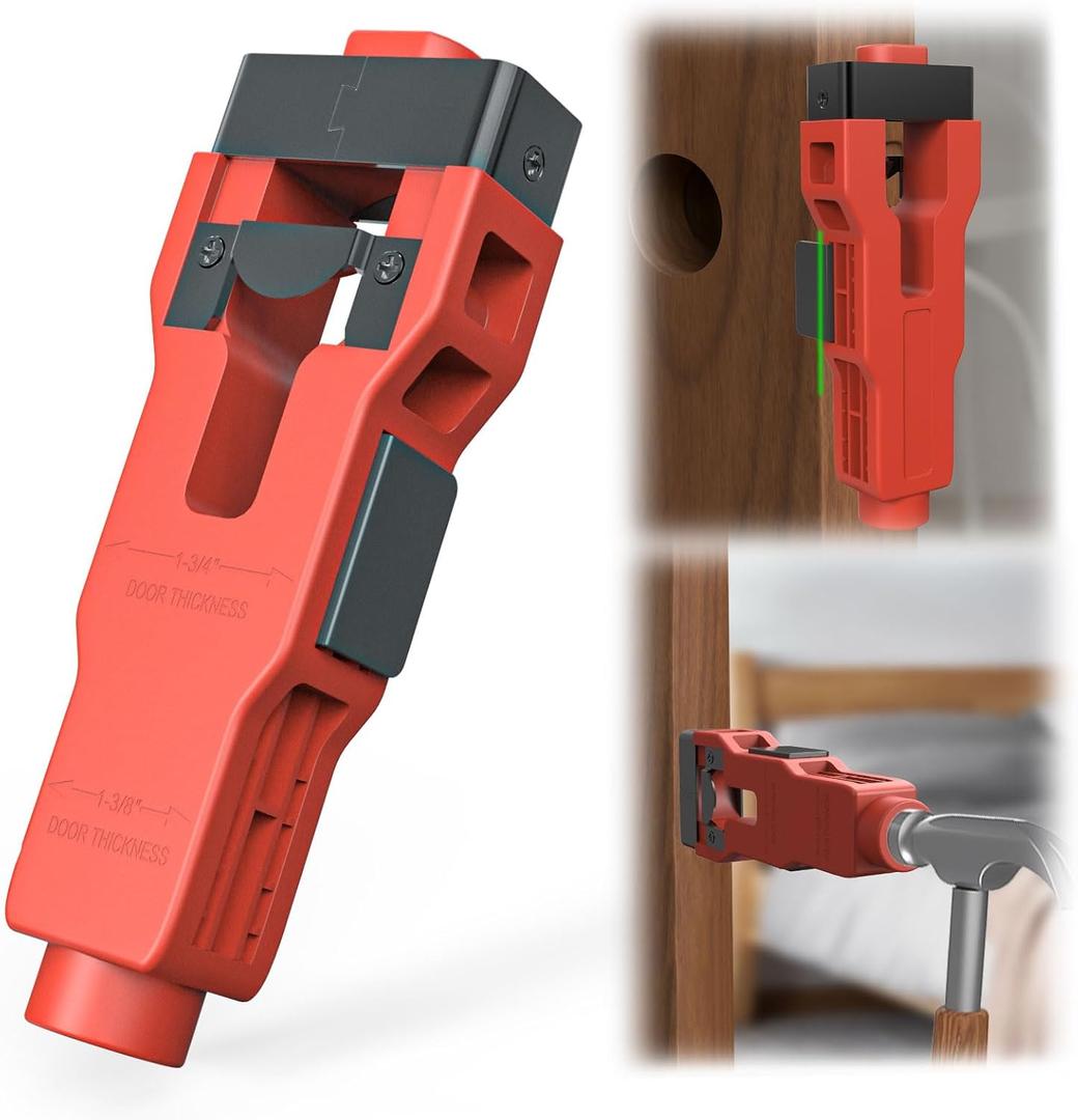Door Latch Mortise Tool, Mortise Kit with Vertical Calibration Plate, Complete Door Latch Installation Kit for Fast, Clean, and Professional Mortising on 1-3/8" and 1-3/4" Doors