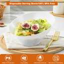 Goodluck 5 Pack White Plastic Serving Bowls for Party - 20 OZ Angled Disposable Serving Bowls for Wedding Party Chip, Candy, Salad & Fruit
