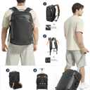 Rolling Laptop Backpack, Carry on Backpack with Wheels, Water Resistant Carry on Suitcase with 2 Packing Cubes, TSA Large Travel Wheeled Backpack for Men to Airline Work Business, Black