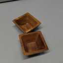 Lipper International Acacia Wood Small Square Bowls | For Condiments | Hand Wash Only | Brown | Set of 2