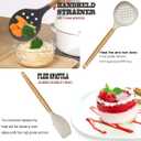Kitchen Utensils Set- 35 PCs Cooking Utensils with Grater, Tongs, Spoon Spatula &Turner Made of Heat Resistant Food Grade Silicone and Wooden Handles Kitchen Gadgets Tools Set for Nonstick Cookware, Khaki