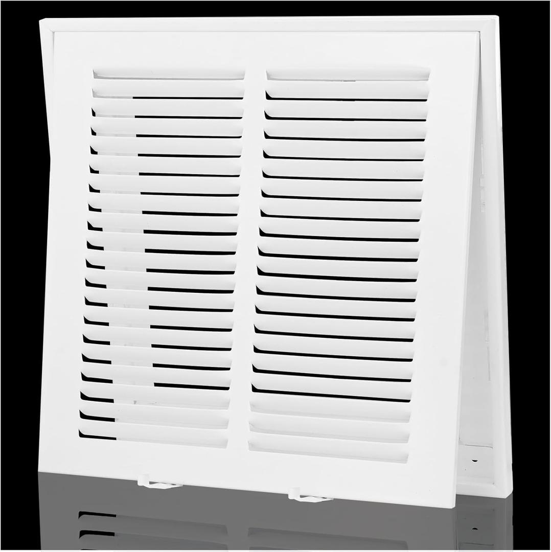 Return Air Filter Grille 10x10,Air Return Vent Cover for 10"W x 10"H Duct Opening,Steel HVAC Vent Covers for Wall and Ceiling,Holds 1" Thick AC Filter