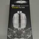 20-Stage Shower Filter, Removes Chlorine and Fluoride, Softens Water, Moisturizes Skin, Comes with Two Cartridges