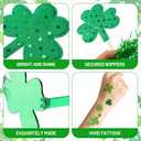 5 x 12Pcs St Patricks Day Headband Costume Accessories Set - Sequin Clover Boppers Headband Shamrock Sunglasses Temporary Tattoos Irish Costume Accessories Irish Party Cosplay Favors