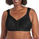 Playtex Women's 18 Hour Front-Close Wireless Bra, 4-Way TruSUPPORT Bra with Flex Back (Black), 38D, 2 pcs
