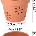 JUXYES Pack of 6 Small Terracotta Orchid Pots with Holes and Saucers, 4-Inch Clay Planter Pots for Indoor and Outdoor Use, Promotes Air Circulation