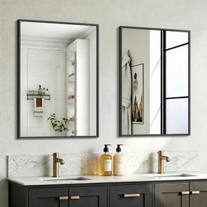 Bathroom Mirror for Wall, 2 Pack 20"x30" Black Vanity Mirror with Metal Frame for Over Sink, Bathroom, Bedroom, Living Room, Entryway