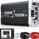 3500 watt Pure sine Wave Inverter, 24V DC to 110V AC Power Inverter, Used for Solar Emergency Power Supply in RV Homes, with 3 AC Output sockets, USB Port, Type-C Port, Remote Control with LCD Screen