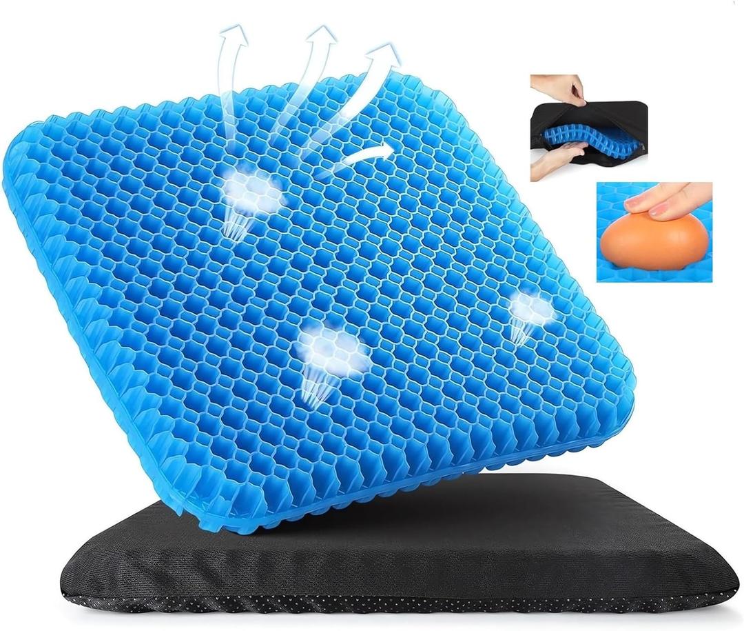 Gel Pressure Relief Cushion - 2024 New Cooling Gel Seat Cushion for Long Sitting, Gel Cushions Seat Pad for Office Chair Car Driver, Ergonomic Supportive Seat Cushion for Stadium (A 8.7*6.7*0.8 in)