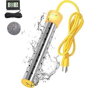 Immersion Water Heater, with 304 Stainless Steel Cover Intelligent Temperature Control and UL Certification Portable Bucket Heater Heat 5 Gallons of Water in Minutes