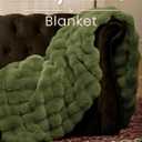 Ultra Soft Cozy Faux Fur Throw Blanket, Fuzzy Plush Thick Bubble Blanket, Oversize Luxury Fluffy Blanket for Couch, Bed, and Living Room, 60x80 Inches, Green
