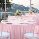 Pink Sequin Tablecloth 108" Glitter Round Table Cover Metallic Sparkly Tablecloth for Birthday Parties Showers Wedding Easter Christmas