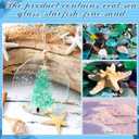 Yookeer 6 Pcs 4 Inch Coastal Christmas Ornament Xmas Ocean Themed Hanging Ornaments Aqua Christmas Tree Handmade Resin Seaglass Decor for Xmas Tree Beach Theme Birthday Home Decor