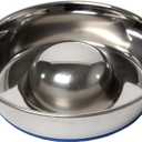 OurPets DuraPet Slow Feed Premium Stainless Steel Dog Bowl, Silver, Small (2040010300)