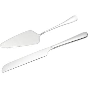uxcell Cake Knife and Server Set, 10.6/9 Inch Cake Cutting Set, Stainless Steel Cake Serving Set Pastry for Pizza Cutter Spatula Birthday Bridal Party Gift, Silver