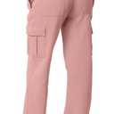 QINSEN Women's Elastic Waist Long Pants Casual Fleece Sweatpants with Pockets Peachskin M