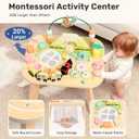 WINGYZ Activity Table for 1 Year Old Toddler, 9-in-1 Morandi-Colored Wooden Montessori Toys, Baby Play Table with Bead Maze Shape Sorter Train Toy, Educational Gifts for 12 Months+ Kids Boys Girls, Large Square