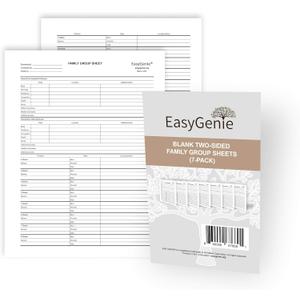 Blank Two-Sided Family Group Sheets for Genealogists (7-Pack) | Archival-Quality Genealogy Forms