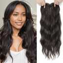 20Inch Hair Toppers For Women with Thinning Hair, 6.5''x6.5'' Long Curly Synthetic Toppers, Fiber Wiglets, Ladies (Brown)