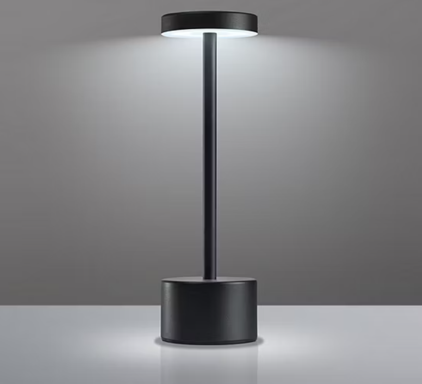Merkury Innovations 10.5" Metal Muticolor LED Touch Lamp Black, Metal LED Touch Lamp Black