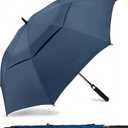 SIEPASA Golf Umbrella Large 72 Inch Automatic Open Golf Umbrella Extra Large Oversize Double Canopy Vented Umbrella Windproof Waterproof for Men and Women.(Navy Blue, 72",Black Handle)