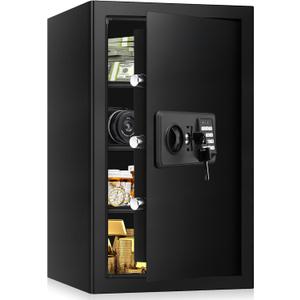 5.2 Cub Large Fireproof Safes for Home Use, Digital Security Safe Home Safes Fireproof Waterproof with Combination Lock and 3 Removable Shelves, Anti-Theft Fire Safe Box for Document Money Valuables