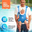 Baby Carrier - Premium Neoprene Ergonomic for Warm & Safe Water & Land Fun (4-24 Months) - Adjustable Infant & Toddler Harness Summer & Winter Baby Carrier (Blue3538C)