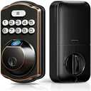 Veise Fingerprint Door Lock, Keyless Entry, Auto Lock, Electronic Keypad Deadbolt for Front Door, Biometric, Anti-Peeking Password, Easy Install, Oil Rubbed Bronze