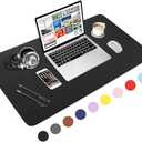 WisFox Mouse Pad, Leather Desk Pad Protector, Office Desk Mat, Non-Slip PU Leather Desk Blotter, Laptop Desk Pad, Waterproof Desk Writing Pad for Home Office Decor(Blue, 31.5" x 15.7")