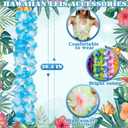 24Pcs Colorful Hawaiian Leis Bulk, Silk Flower Necklace for Luau Party, Hula Dance, Summer Beach & Pool Party Decorations, Tropical Party Favors Supplies for Adults