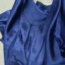 Lovasy Women Satin Nightgown Sexy Lingerie Long Slip Dress V Neck Sleepwear Nightdress S-XXL (Blue, L)