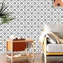 2 x Sevalo Black and White Peel and Stick Wallpaper Boho Contact Paper for Cabinets and Drawer Black White Contact Paper Kitchen Self-Adhesive Removable Wallpaper for Bathroom Modern Liner 17.5inW 78.7inL