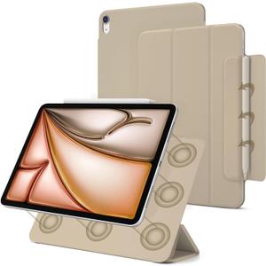 for iPad Air 7/6/5/4 Magnetic Case, Slim Smart Folio for Air 5th/4th Generation 10.9 Inch 2022/2020 Model, Trifold Stand Case for iPad Air 11 inch M3/M2 2025/2024, Auto Sleep/Wake(Oat Coffee)